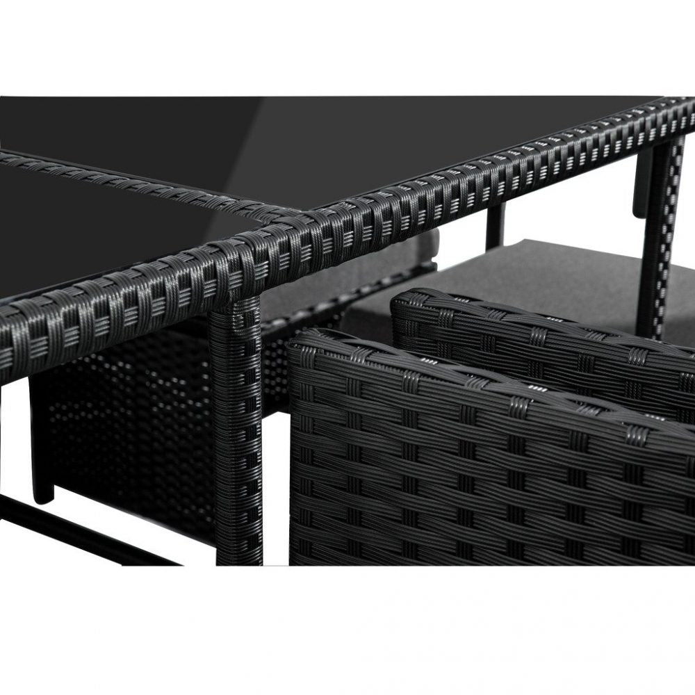 Sorrento Premium 11 Piece Outdoor Dining Set - Black